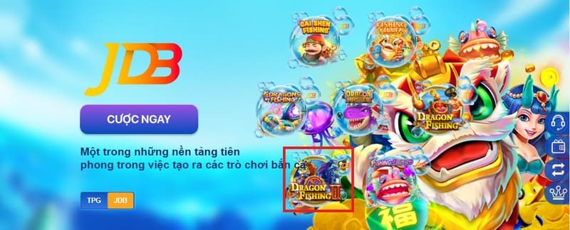 Bạn chọn vào nhà cung cấp JDB, tìm kiếm bắn cá Long Vương II để trải nghiệm