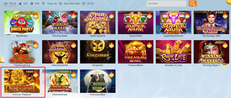 Quy trình tham gia chơi game slot Fortune Treasure