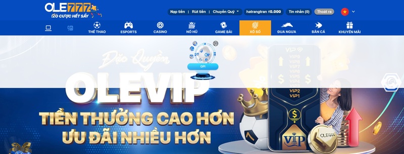 Các bước truy cập vào sảnh cược xổ số trực tuyến Ole777