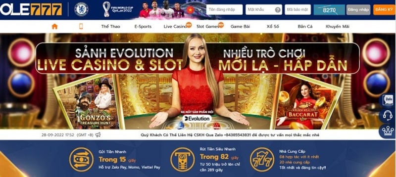 Sảnh slot game chất lượng tại Ole777