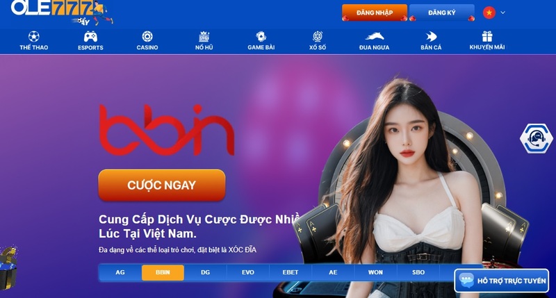 Giải trí trực tuyến cùng casino Ole777