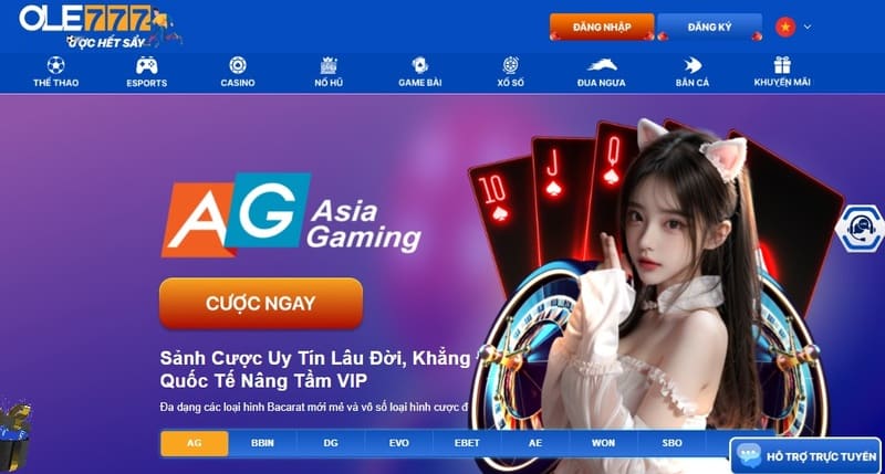 Casino Ole777 cung cấp sòng bạc trực tuyến uy tín